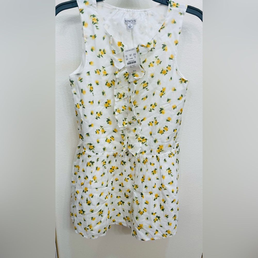 J Crew Crewcuts White and Yellow Floral Dress